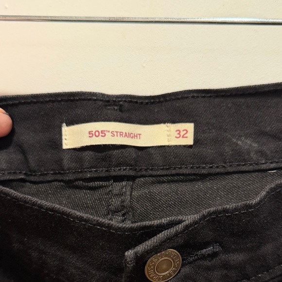 Levi’s 505 straight Black Denim Jeans - Picture 2 of 4